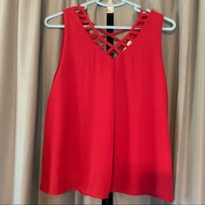 Cross-Neck Sleeveless Blouse